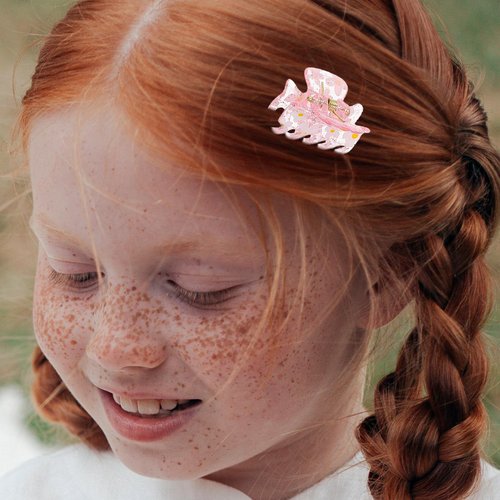 POPETPOP Hair Clips Set - 12 Pcs Claw Clips, 1.5 Inch Small Hair Clips, Girls Hair Clip for Thin/Medium Hair, Printing Barrettes for Women, Non-slip Hair Clips for Styling (3 Colors)