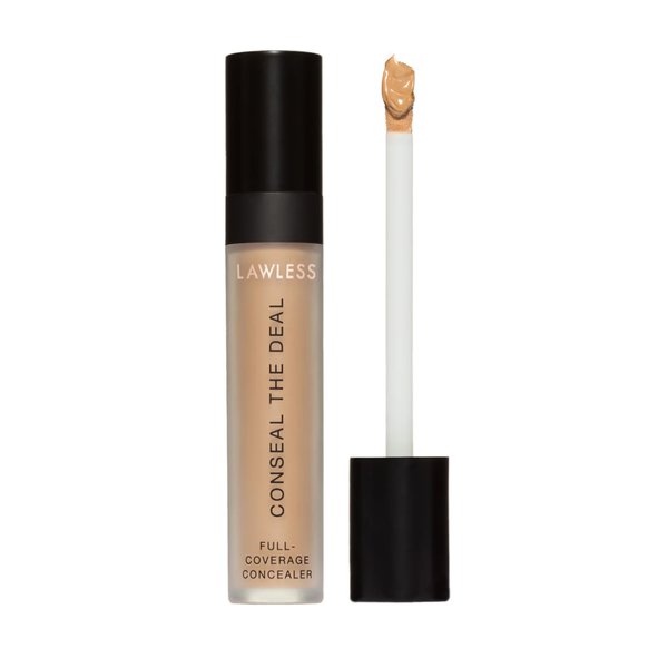 Lawless Conseal The Deal Lightweight Longwear Everyday Concealer - Cashew - with Antioxidants and Caffeine to Reduce Dark Circles and Puffiness. Long-Wearing and Self-Setting, Silicone-Free - 5 ml.