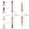 Ycyan 2Pcs Dual-ended UV Gel Nail Brush Set Rhinestone Handle Nail Art Design Brushes Professional Nail Tools Rose Gold