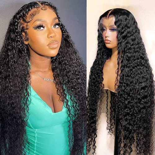 Alsother Deep Wave Lace Front Wigs Human Hair 180% Density 24 Inch 13x4 HD Lace Frontal Human Hai...
