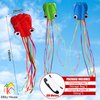 3 Pack Octopus Kite, 3D Kite Long Tail Easy Flyer Kite Beach Kites People Adults Gift 3 Colors (Blue Green Red) Kites for Kids Easy To Fly, Kite Kit with Kite String 100M, Kiteboarding Kite for Adults