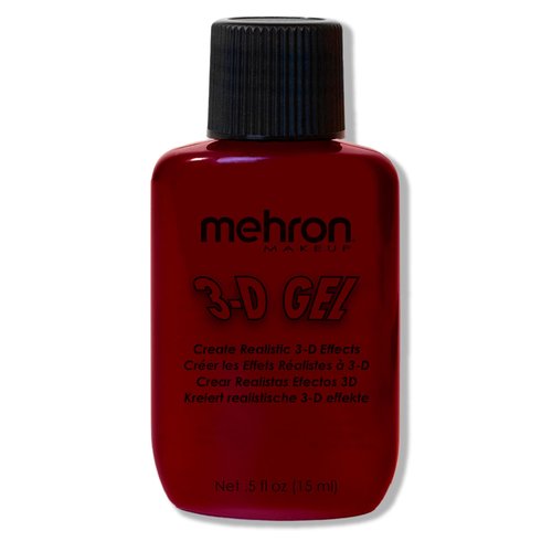 Mehron Makeup 3-D Gel | Gelatin Special Effects Makeup | Halloween FX Makeup & Scarring Gel | Fake Skin for Stage, Screen, Theater, Cosplay, and Halloween (.5 oz) (Blood Red)