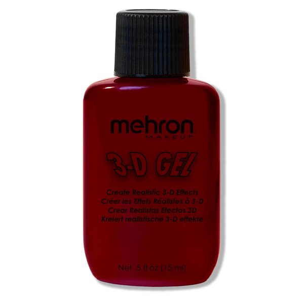 Mehron Makeup 3-D Gel | Gelatin Special Effects Makeup | Halloween FX Makeup & Scarring Gel | Fake Skin for Stage, Screen, Theater, Cosplay, and Halloween (.5 oz) (Blood Red)