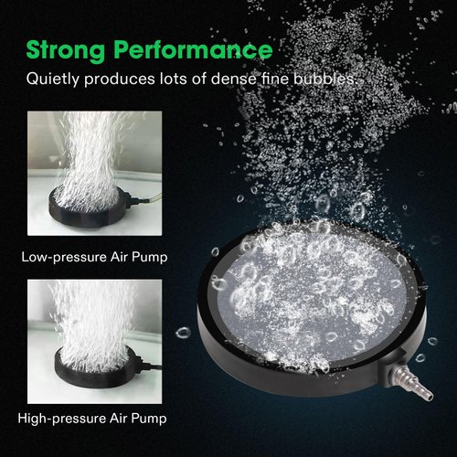 VIVOSUN Air Stones Disc 5 x 5 Inch with Shell for Aquarium, Fish Tank and Hydroponics Air Pump