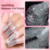 AIMEILI Soak Off U V LED Glitter Gel Nail Polish - Silver Glitter Explosion (023) 10ml
