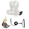 VANFAVORI Bird Harness with Buckle Clip and A Leash, Outdoor Flying Kit for Bird Parrots Cockatiel S Size Weight 85-105 Grams, White