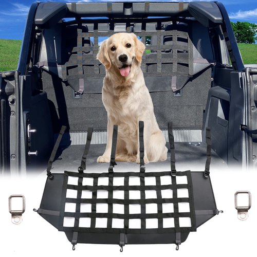 BESTAOO for Ford Bronco Dog Car Barrier, Pet Net Vehicle Safety Mesh Dog Divider for Ford Bronco Accessories 2021 2022 2023 2024 4-Door, Fits Trunk Cargo Area, Easy to Install