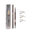 Music Flower Eyebrow Pencil in Teardrop Tip with Spoolie Brush, Dual Ended Eyebrow Pen Natural Fills and Defines Brow Tint, Soft Brown