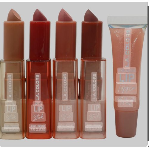 L.A. COLORS 5pc All Is Bright Lip Color Set, Lips Do Matter, 1 Count (Pack of 1)