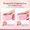 AZUREBEAUTY Dip Powder Recycling Tray System, Triple Layer Recycling Case Nail Dip Powder Container with Nails Tool Nail Brush Glass Nail File, French Nail Art Manicure Essential Tool