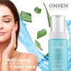 Onsen Secret Japanese Aloe Vera Face Wash - Premium Nightly Facial Cleanser for Makeup Removal, Heals Dry & Sensitive Skin, Hyaluronic Acid, Curry Leaf Oil, Vitamin C & E, Gel Cleanser