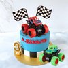 Truck Cake Toppers Truck Cake Decorations Flame Blaze Wheel Race Car Cake Toppers For Kid Boy Truck Themed Racing Car Party Decorations Supplies (Truck)