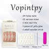 Pink French Tip Press on Nails Medium Square Fake Nails Glitter Wavy Stripe Acrylic Nails Reusable Coffin Nails with Glue on Nails Full Cover Stick on Nails for Women DIY Charm Manicure