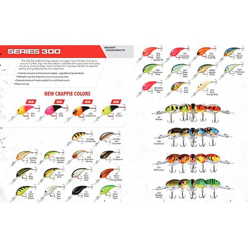BANDIT LURES Series 300 Crankbait Bass Fishing Lures, Fisghing Accessories, Dives to 12-feet Deep, 2', 1/4 oz, Mistake, (BDT358)