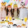 Lonfliness 36 Set Jungle Animal Masks Crafts for Kids Safari Animal Mask Paper Art Craft Kit DIY Zoo Face Mask Stickers Masquerade Birthday Dress-Up Party Favors Classroom School Activities Supplies