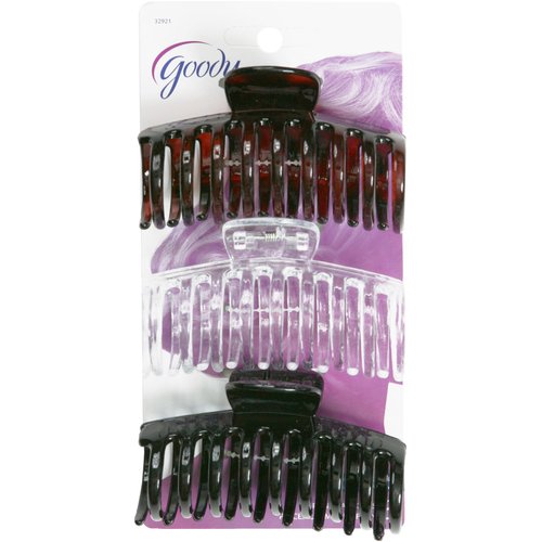 Goody Classics Claw Hair Clip, Medspiral, 3 Count (Pack of 3),(Colors may vary)