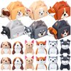 Fainne 12 Pcs Dog Party Favors Boxes with 12 Pcs Mini Plush Dog Set Puppy Treat Boxes Foldable Gift Boxes Puppy Theme Stuffed Animal for Adopt a Puppy Party Favors Birthday Party Supplies Decoration