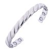 Earth Therapy Original Copper Magnetic Cuff Bracelet for Men & Women – Silver Braided Style – Adjustable - Ultra Strength