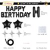 23pcs Birthday Balloons Banner, 3D Black Premium Mylar Foil Letter Happy Birthday Banner with 5pcs Star Balloons Kits for Kids Girls Boys Men Adults Birthday Party Decorations Supplies