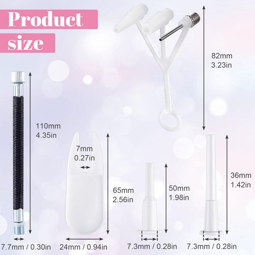 HINZIC 24pcs Exercise Ball Plug Replacement Kit, Fitness Ball Air Stopper Plug Pin Adapter Kit with Needle Nozzle Rubber Hose Balloon for Yoga Volleyball Soccer Basketball Inflatable