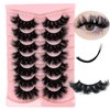 IFSOWDRA Dramatic Lashes Mink Long 20mm/25mm Mink False Strip Lashes Wispy Flase Eyelashes Natural Look D Curl Lashes Strips 3D/5D Volume Full Lashes Pack
