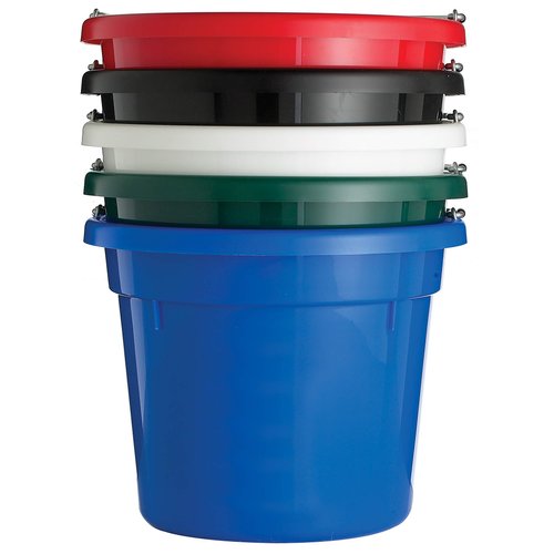 Little Giant® Round Plastic Utility Bucket | Durable & Versatile Feeder Bucket with Handles | Bucket for Cleaning | 10 Quarts | Red