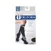 Truform Compression Socks, 15-20 mmHg, Women's Dress Socks, Knee High Over Calf Length, Black Rib Knit, Medium