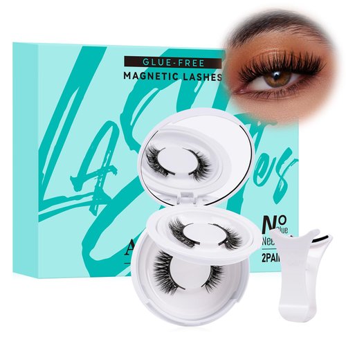 Magnetic Eyelashes with Lash Clusters Applicator Fluffy Magnetic False Lashes Kit Wispy Reusable ...