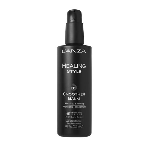 L'ANZA Healing Style Smoother Balm, New & Improved Keratin Hair Treatment & Hair Straightener Serum, Heat Protection & Anti Frizz Hair Product, Luxury Hair Care for Curly Frizzy Hair (6.8 Fl Oz)
