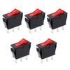 Baomain Snap-in Rocker Switch ON-Off SPST 250V 16A 125V 16A 3 Terminal Red Light UL TüV Certified Pack of 5