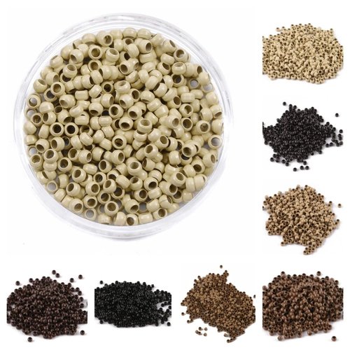 Nano Copper Micro Rings Dreadlock Beads Microlink nano micro tube ring For Tip/Ring Hair Extensions Link Hair Tools Accessories (#13 Bleach Blonde)