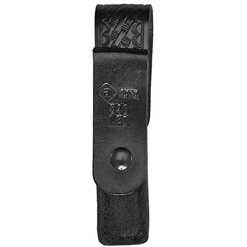 Aker Leather 548LED Flashlight Holder, Black, Basketweave, Fits Streamlight Strion LED, Scorpion and Surefire 6P LED Flashlights
