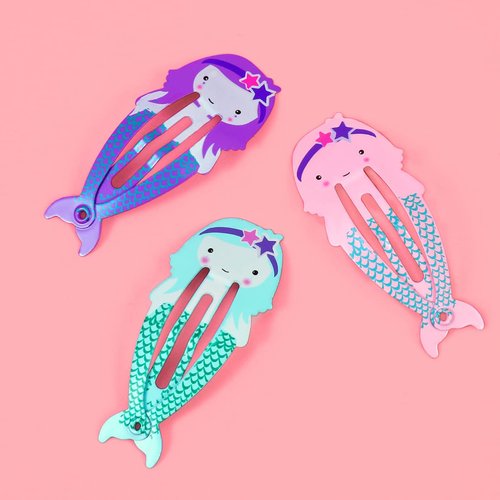 FRCOLOR 12 Pieces Mermaid Hair Clips Colourful Metal Snap Hair Clips Lovely Barrettes Mermaid Hair Accessories for Women and Girls