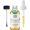 Organic Cuticle & Nail Oil - Repair, Revitalize & Hydrate Cuticles and Nails - Organic Spa Treatment - For Stronger Healthier Nails and Cuticles - 1 Fl Oz Glass Bottle with Nail Brush