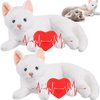 Shappy 2 Pcs Heartbeat Cat Calming Toy Stuffed Plush Warm Pillow Toys Heart Shaped Heartbeat Replacement Soother Heartbeat Simulator, Red Heartbeat for Cat Kitten Dog Anxiety Relief Sleep