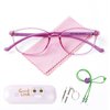 AetrvoHope Kids Blue Light Glasses Clear Purple,TR90 Ultra-Light Computer Glasses for Teens Girls Age 7-14,Unbreakable Frame Blue Light Blocker Glasses for Child with Case,Anti Eyestrain & UV400
