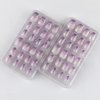 24 Pcs Gradient Purple Kids Press on Nails Pre-glue Children False Nails Short Oval Full Cover Artificial Fake Nails Holo Glitter Acrylic Nail Tips for Little Girls Gift