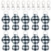 allydrew 10 Pack Chapstick Holder Keychain, Keyring for Lip Balm Lip Gloss Lipstick with 10 Pieces Metal Keyring Clasps, Blue & White Plaid