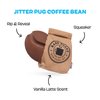 BARK Jutter Pug Coffee Bean Dog Toy for Medium Dogs – Hidden Surprise Toy Inside for Engaged and Excited Playtime Fun