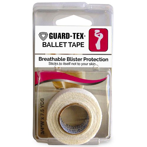 Guard-Tex White ¾ Original Ballet Tape - Self Adhering Toe Wrap for Sweatproof Blister Protection - Self Adhesive Bandage Wrap for Dance, Sports, & More, Bandage Roll - 1 Roll x 7 ½ yds