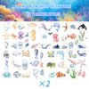 144 PCS Ocean Sea Animal Temporary Tattoos Fish Shark Turtle Tattoos Under The Sea Creature Birthday Party Favors for Kids Ocean Animals Baby Shower Decorations Ocean Themed Birthday Party Supplies