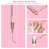 5Pcs Nail Art Liner Brushes,Liner Brush For Nails Gel,Thin Liner Nail Brush Set,Nail Art Striping Brushes,Painting Art Design Pen For Long Lines, Thin Details, Fine Drawing Sizes 5/9/13/20/25mm