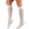 Truform Women's 15-20 mmHg Compression Dress Socks with Cable Pattern, White, Medium (Pack of 2)