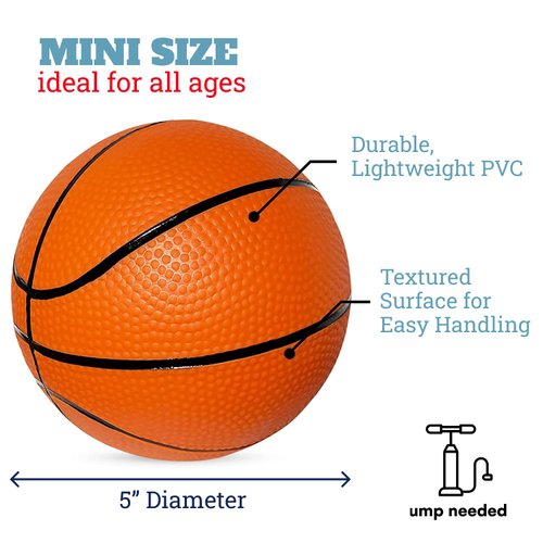 Botabee 5-Inch Mini Basketball Balls Set of 3 - Ideally Sized for Boys, Toddlers, and Mini Hoop Enthusiasts - Versatile for Indoor or Outdoor Play - Exciting Toy for Endless Games - Orange and Black