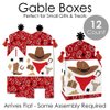 Big Dot of Happiness Western Hoedown - Treat Box Party Favors - Wild West Cowboy Party Goodie Gable Boxes - Set of 12