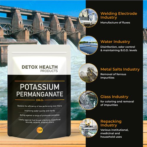 Potassium Permanganet - Free Flowing Powder - Detox Health Products - 2 OZ