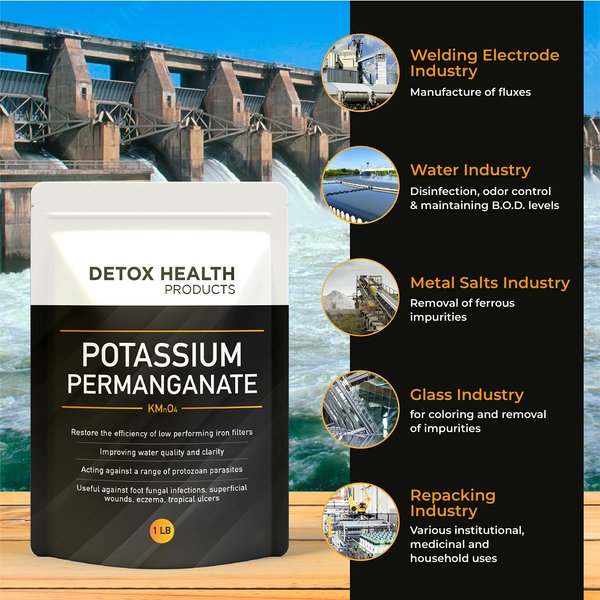 Potassium Permanganet - Free Flowing Powder - Detox Health Products - 2 OZ