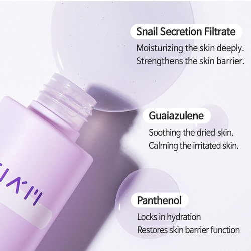 TIAM Snail & Azulene Water Essence, Snail Essence,Snail Essence, Hydrating Toner for Face with Snail Secretion Filtrate, Repair Damaged Skin, Snail Mucin, 6.1 fl oz