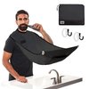 Beard King Beard Bib Apron - Shaving Set for Dad - As Seen on Shark Tank - Men's Hair Catcher for Shaving - Grooming Accessories - Packing Pouch, Black