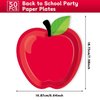 50PCS Red Apple Party Paper Plates Decorations Back to School Paper Plates First Day of School Party Supplies School Disposable Tableware for 50 Guests for Christmas Kindergarten Preschool 6.6X7.4